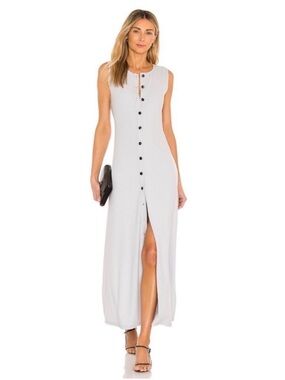 NWOT Callahan Sleeveless Button-Front Maxi Dress in White